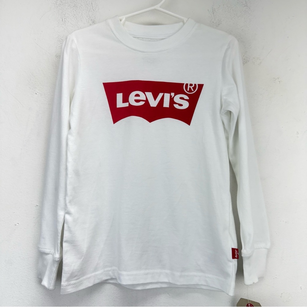 Levi’s size 4/XS Kids White Long Sleeve T-shirt NWT